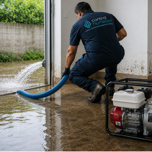 Extracción de agua con motobomba